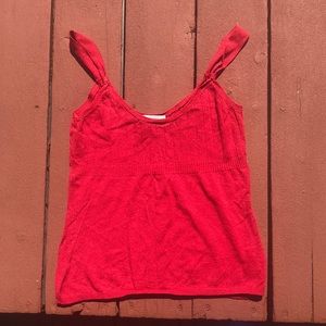 MICHAEL KORS KNIT TANK TOP, RED, SIZE SMALL